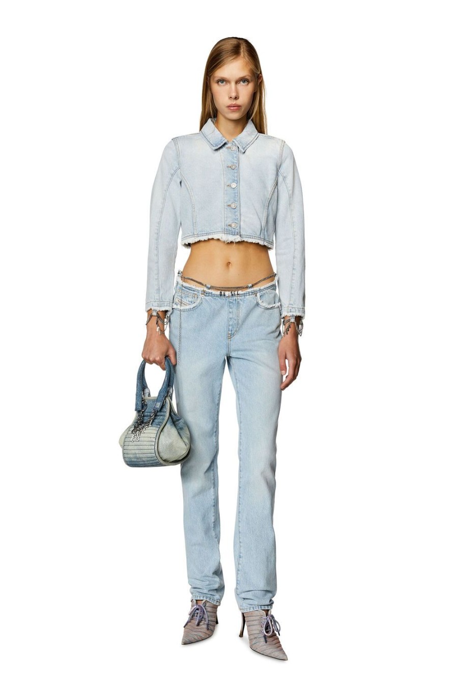 Women Diesel Jeans | Straight Jeans 2002 0Nlaa Light Blue