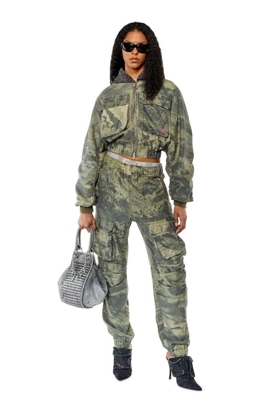 Women Diesel Outerwear And Jackets | G-Khlo-Cmf Military Green