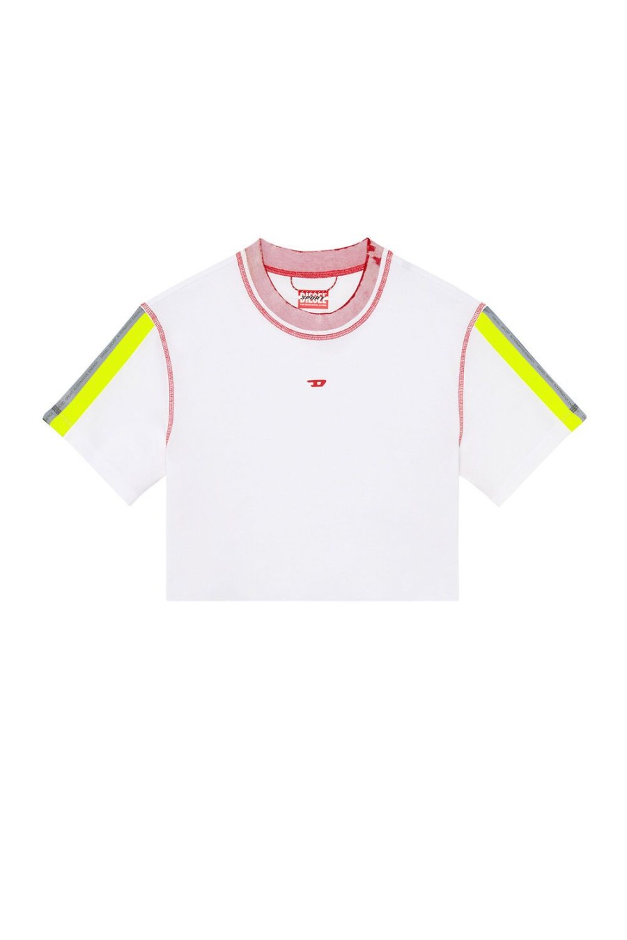 Women Diesel T-Shirts And Tops | Awtee-Betsy-Ht14 White/Yellow