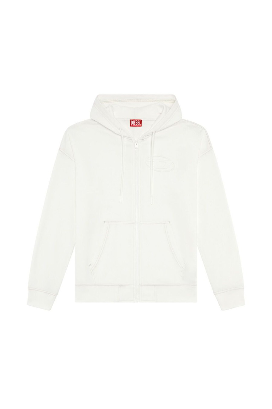 Men Diesel Sweaters | S-Roby-Hood-Zip-N1 White