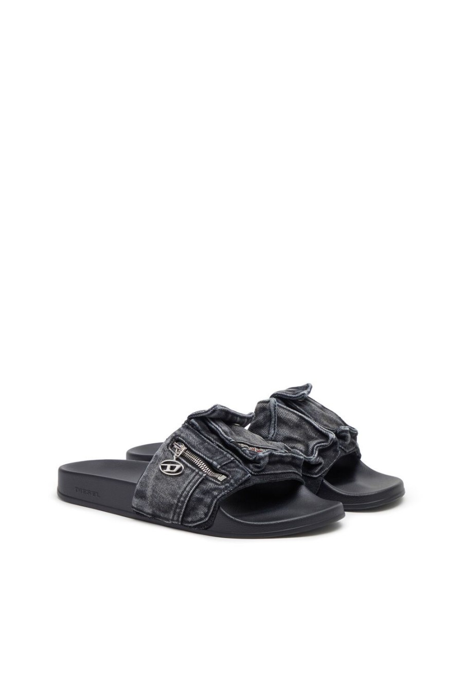 Men Diesel Rubber Slides | Sa-Mayemi Pk Black