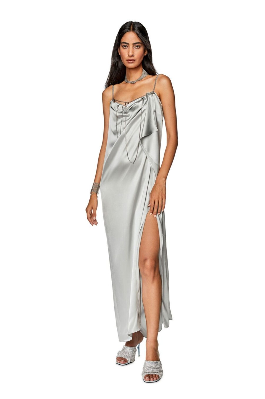 Women Diesel Dresses And Jumpsuits | D-Chain Silver